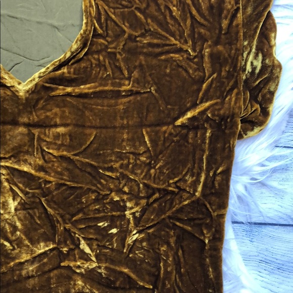 Sandro Paris Alberta Velvet Ocre Gold Blouse - Picture 10 of 12
